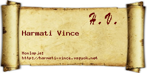 Harmati Vince névjegykártya